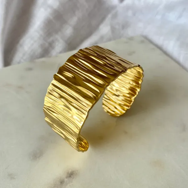 Gold-Toned_Textured_Wide_Cuff_Bracelet