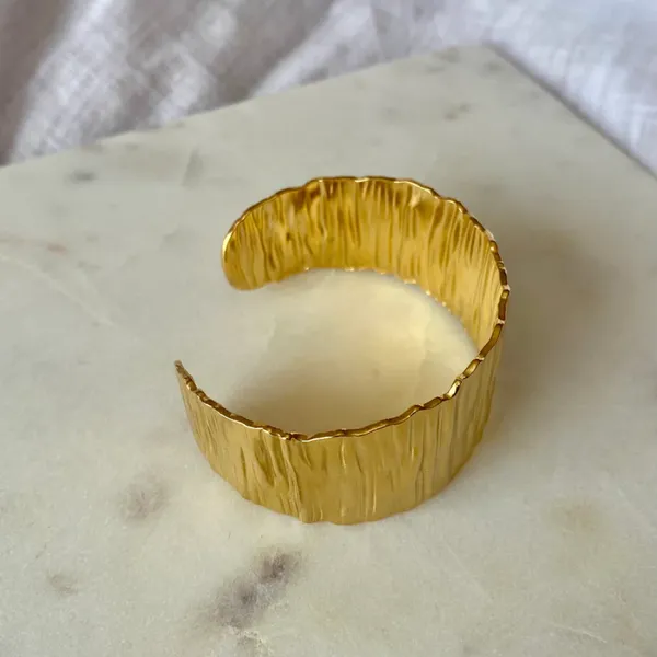 Gold-Toned_Textured_Wide_Cuff_Bracelet