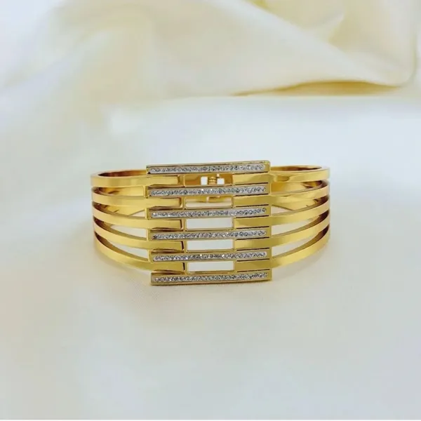 Textured_Gold-Tone_Crescent_Statement_Necklace_And_Elegant_Gold-Toned_Multi-Band_Bracelet_With_Crystal_Embellishments_Pack_Of_2