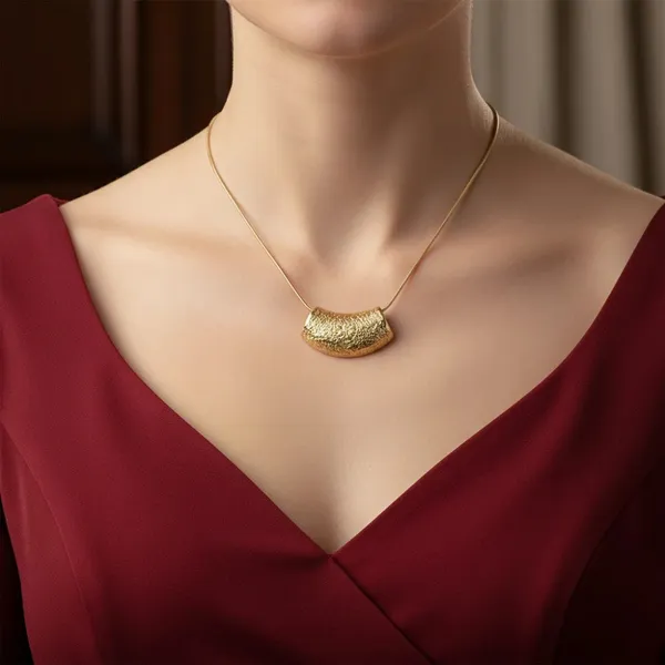 Textured_Gold-Tone_Crescent_Statement_Necklace_And_Elegant_Gold-Toned_Multi-Band_Bracelet_With_Crystal_Embellishments_Pack_Of_2