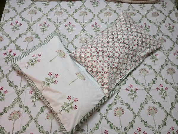 Floral_Hand_Block_Printed_Cotton_Bedsheet_With_Matching_Pillow_Covers_(108_X_108_inches)