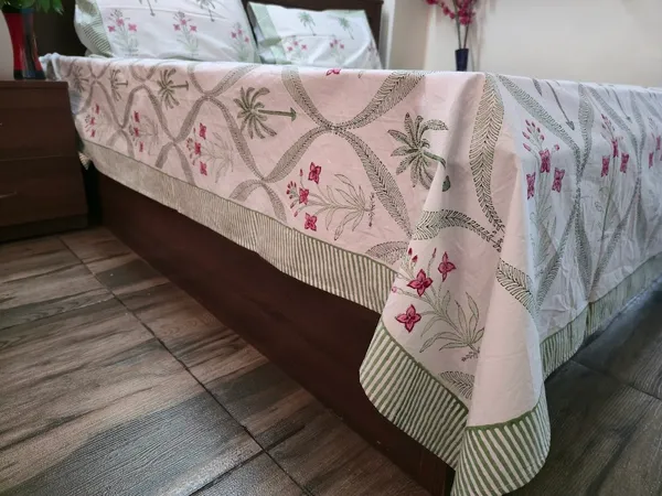 Floral_Hand_Block_Printed_Cotton_Bedsheet_With_Matching_Pillow_Covers_(108_X_108_inches)