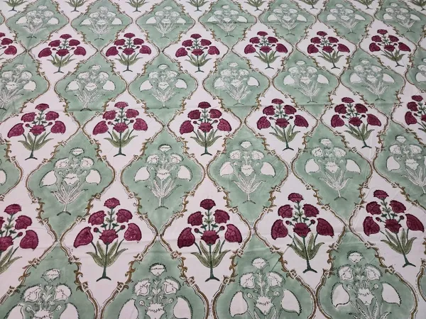Floral_Hand_Block_Printed_Cotton_Bedsheet_With_Matching_Pillow_Covers_(108_X_108_inches)