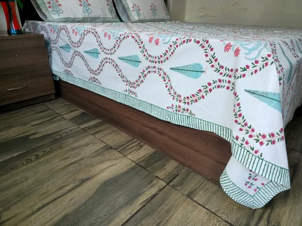 Floral_Hand_Block_Printed_Cotton_Bedsheet_With_Matching_Pillow_Covers_(108_X_108_inches)