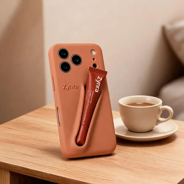 Terracotta_Silicone_Iphone_13_Pro_Max_Case_With_Peptide_Lip_Tint