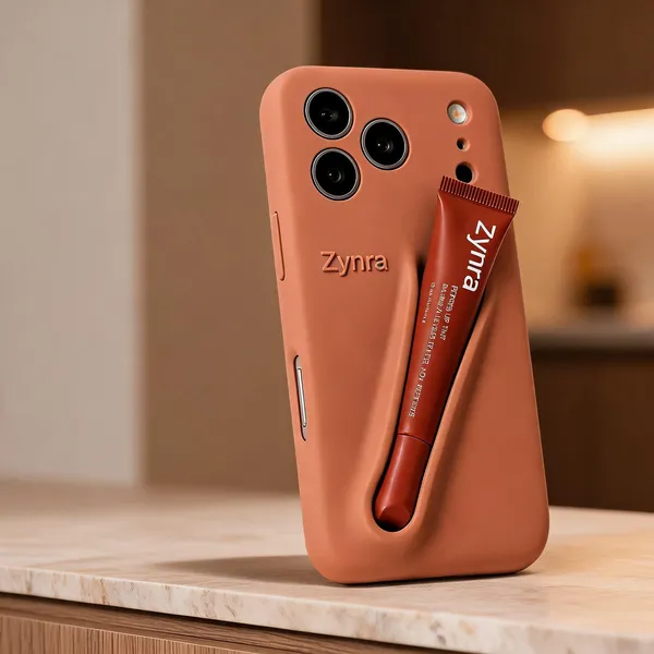 Terracotta_Silicone_Iphone_13_Pro_Max_Case_With_Peptide_Lip_Tint