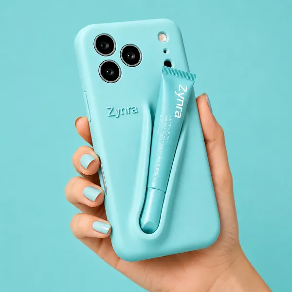 Aqua_Blue_Phone_Case_With_Peptide_Lip_Tint