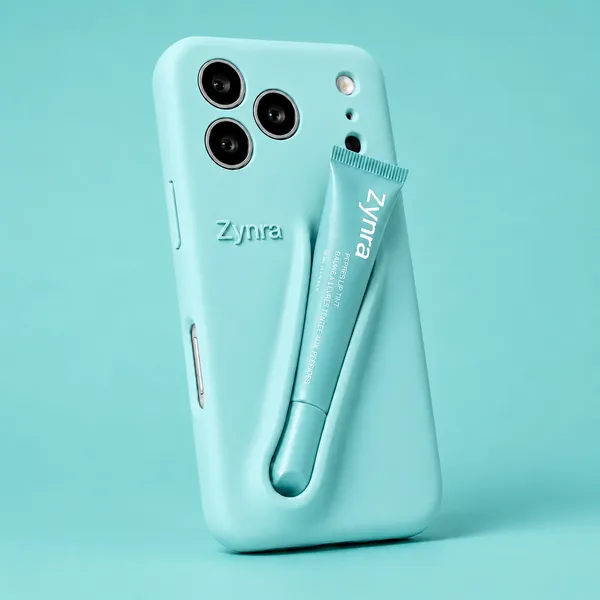 Aqua_Blue_Phone_Case_With_Peptide_Lip_Tint