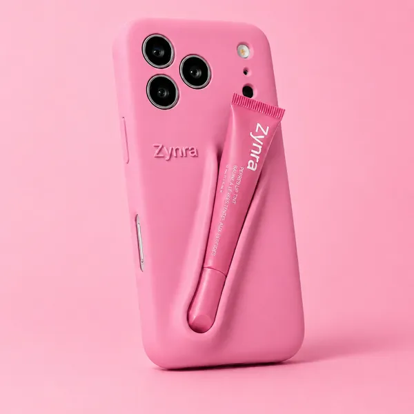Pink_Phone_Case_With_Peptide_Lip_Tint