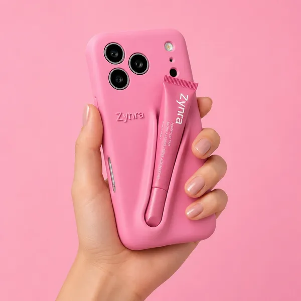 Pink_Phone_Case_With_Peptide_Lip_Tint