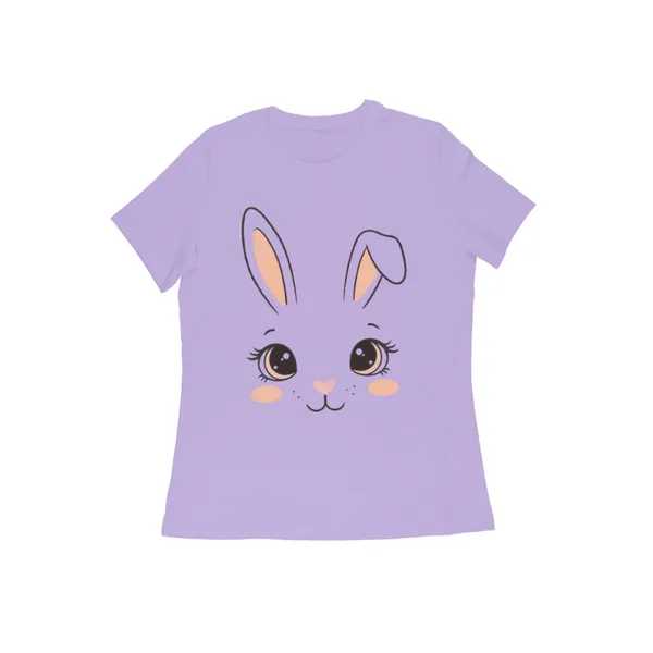 Purple_Cotton_Regular_Fit_Cute_Rabbit_Graphic_T-Shirt_For_Women