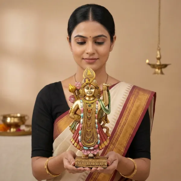 Decorative_Brass_Lord_Vishnu_Idol_-_Standing_Posture_With_Shankha_And_Chakra