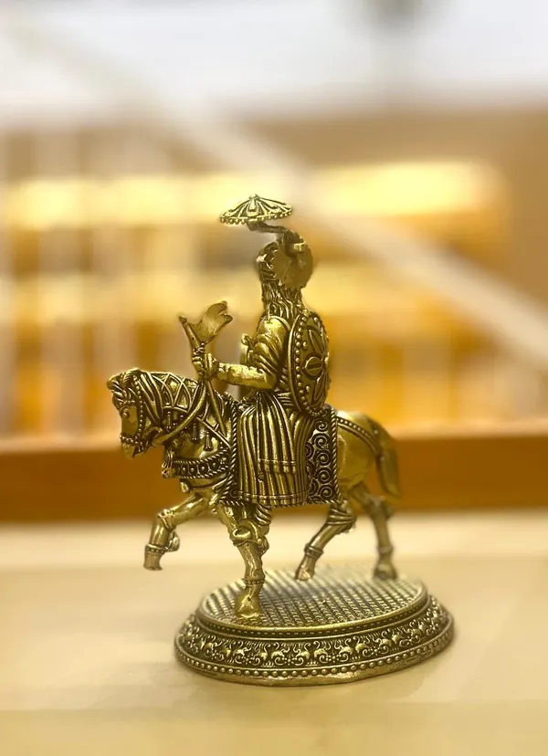 Maharaja_Ramdevpir_on_Horse_Statue_Fine_Brass_Idol_12_CM