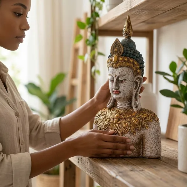Buddha_Bust_Decorative_Figurine_With_Golden_Crown_And_Necklace