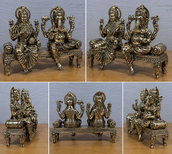 Brass_Lakshmi_Ganesha_Idol_Set_On_Decorative_Bench_-_Fine_Quality_Set_Of_2