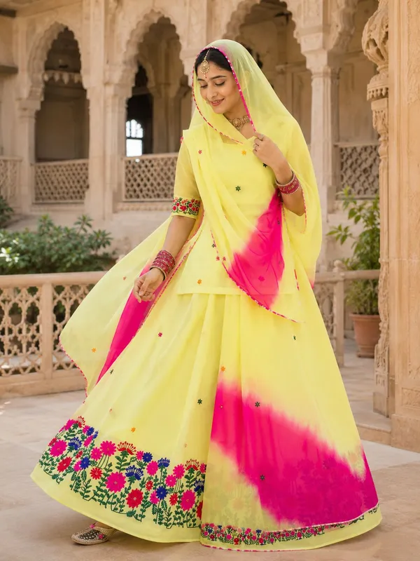 Yellow_Georgette_Rajputi_Poshak_4_Metre_Fabric_2.5_Meter_Odhani_For_Women
