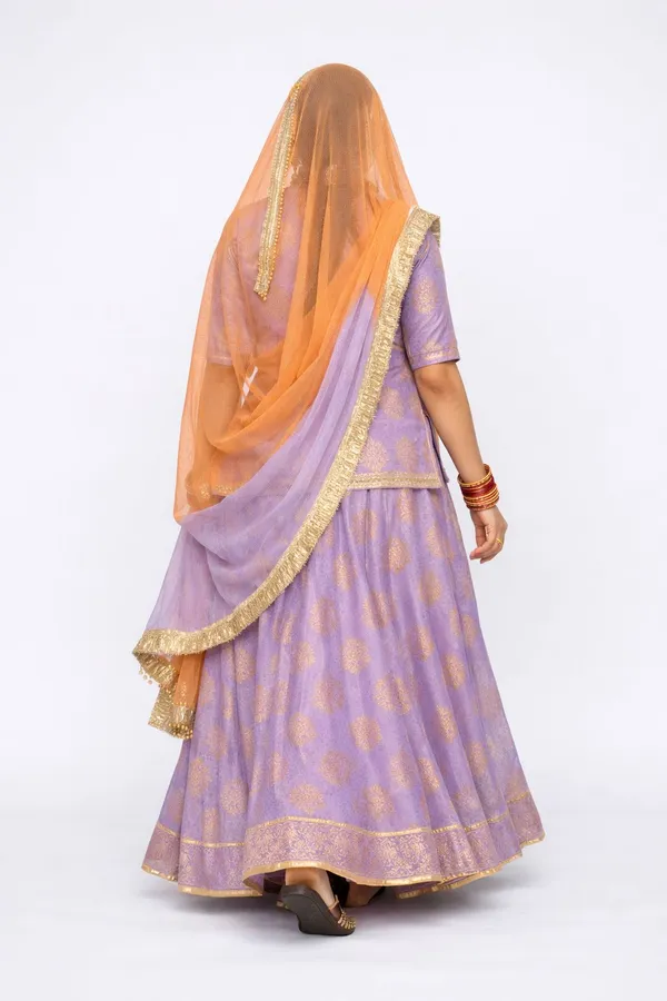 Purple_&_Orange_Chanderi_Cotton_Rajputi_Poshak_4_Metre_Fabric_2.5_Meter_Odhani_For_Women