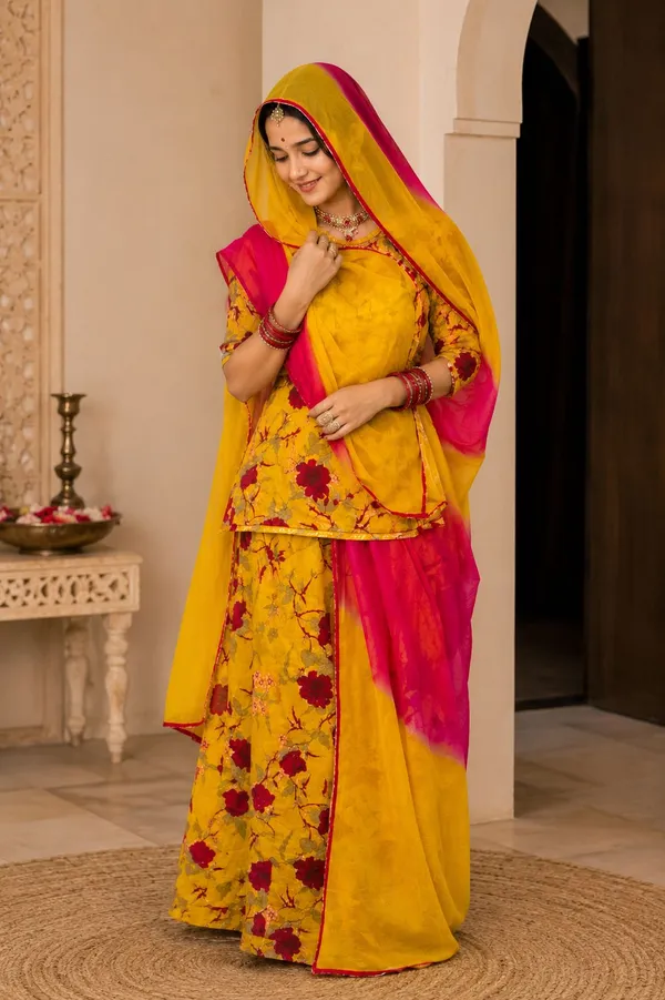 Yellow_Cotton_MST_Rajputi_Poshak_4_Metre_Fabric_2.5_Meter_Odhani_For_Women