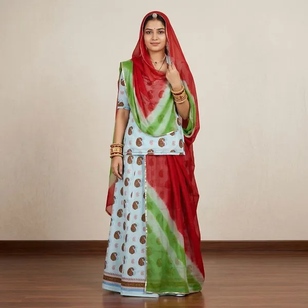 Multicolor_Cotton_Rajputi_Poshak_4_Metre_Fabric_2.5_Meter_Odhani_For_Women