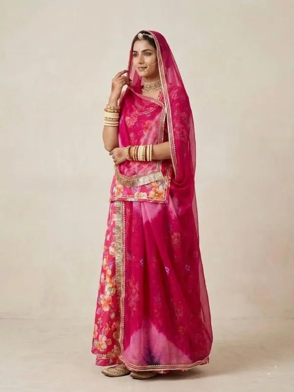 Pink_Cotton_Rajputi_Poshak_4_Metre_Fabric_2.5_Meter_Odhani_For_Women