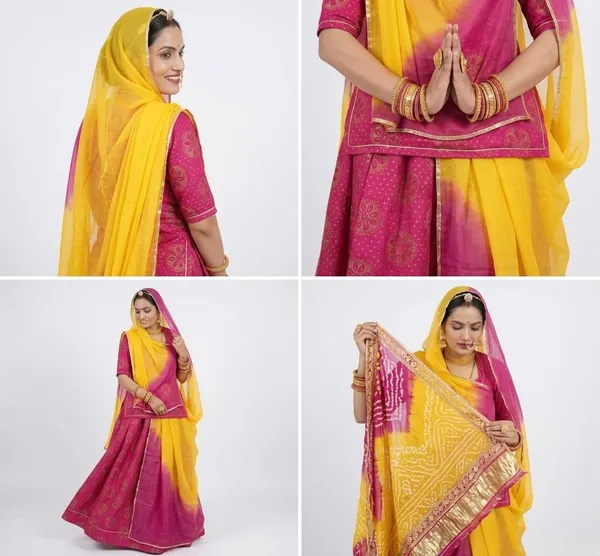 Pink_&_Yellow_Chanderi_Cotton_Rajputi_Poshak_4_Metre_Fabric_2.5_Meter_Odhani_For_Women