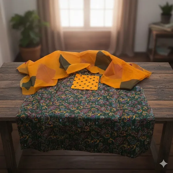 Yellow_&_Green_Cotton_Rajputi_Poshak_4_Metre_Fabric_2.5_Meter_Odhani_For_Women