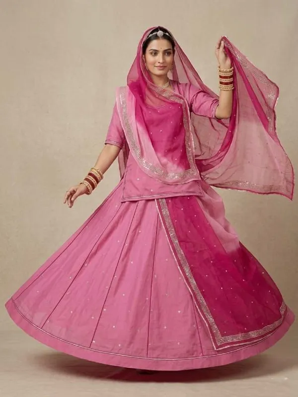 Pink_Silk_Crepe_Rajputi_Poshak_4_Metre_Fabric_2.5_Meter_Odhani_For_Women