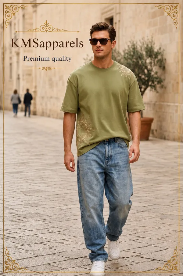 Olive_Green_Embroidered_Oversized_T-Shirt_for_Men