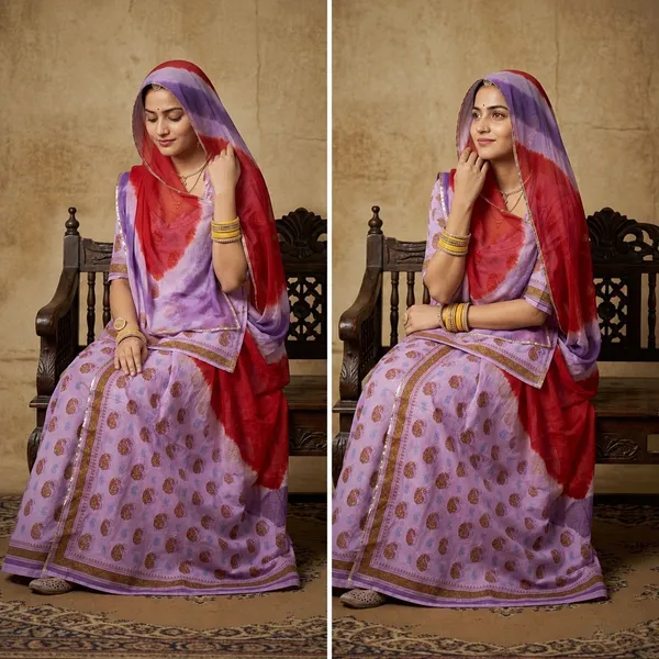 Purple_Cotton_Rajputi_Poshak_4_Metre_Fabric_2.5_Meter_Odhani_For_Women