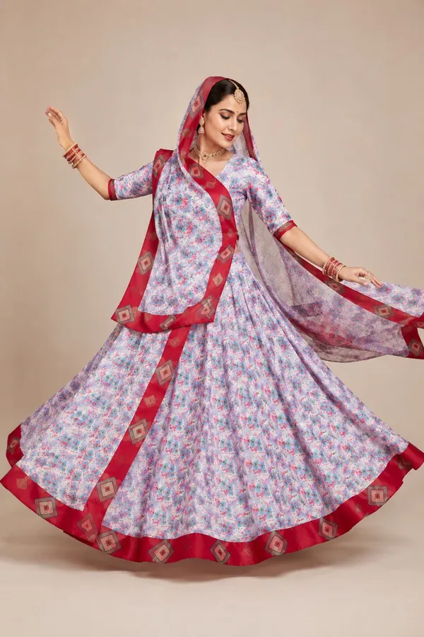 White_&_Red_Cotton_Rajputi_Poshak_4_Metre_Fabric_2.5_Meter_Odhani_For_Women