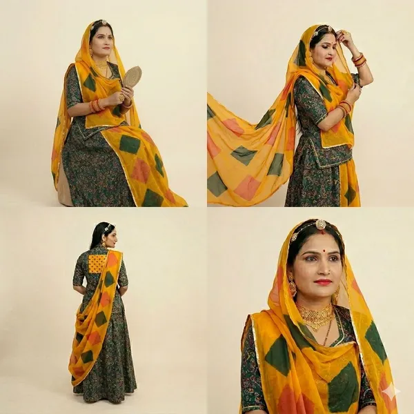 Yellow_&_Green_Cotton_Rajputi_Poshak_4_Metre_Fabric_2.5_Meter_Odhani_For_Women