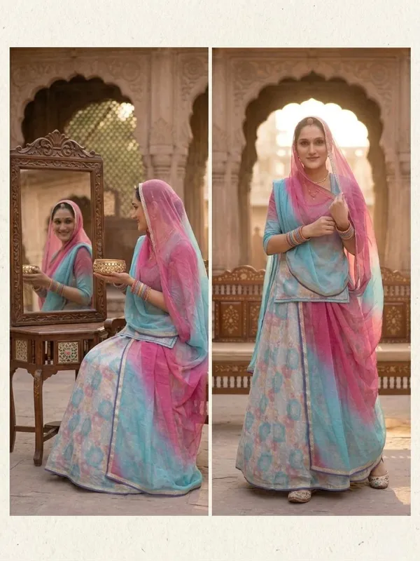 Blue_&_Pink_Cotton_Doriya_Rajputi_Poshak_4_Metre_Fabric_2.5_Meter_Odhani_For_Women