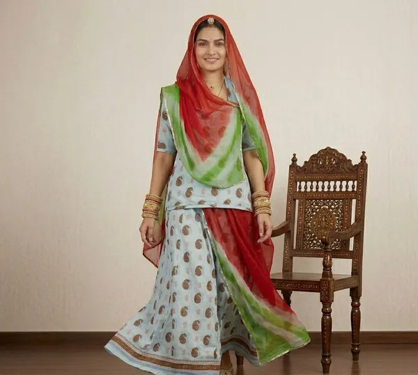 Multicolor_Cotton_Rajputi_Poshak_4_Metre_Fabric_2.5_Meter_Odhani_For_Women