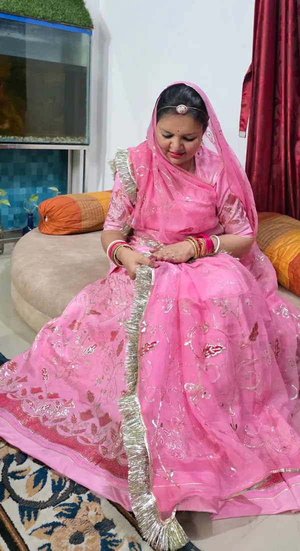 Pink_Cotton_Rajputi_Poshak_4_Metre_Fabric_2.5_Meter_Odhani_For_Women