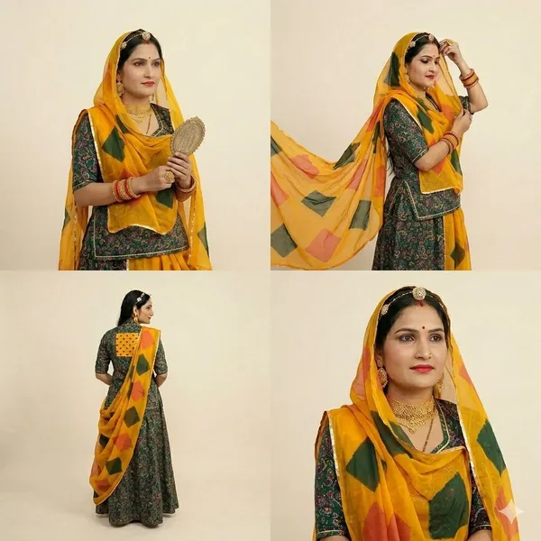 Yellow_&_Green_Cotton_Rajputi_Poshak_4_Metre_Fabric_2.5_Meter_Odhani_For_Women