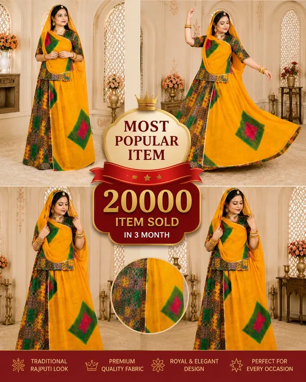 Yellow_&_Green_Cotton_Rajputi_Poshak_4_Metre_Fabric_2.5_Meter_Odhani_For_Women