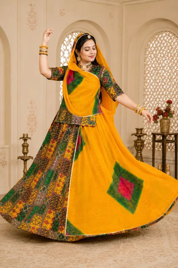 Yellow_&_Green_Cotton_Rajputi_Poshak_4_Metre_Fabric_2.5_Meter_Odhani_For_Women