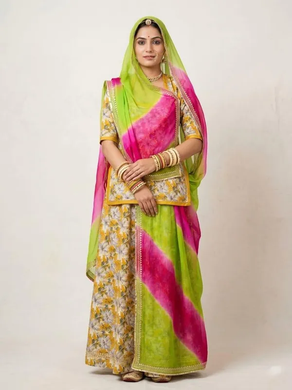 Multicolor_Cotton_Rajputi_Poshak_4_Metre_Fabric_2.5_Meter_Odhani_For_Women