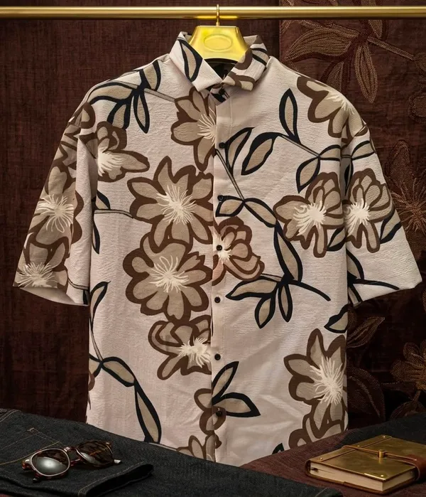 Beige_Floral_Print_Relaxed_Fit_Short_Sleeve_Shirt_for_Men