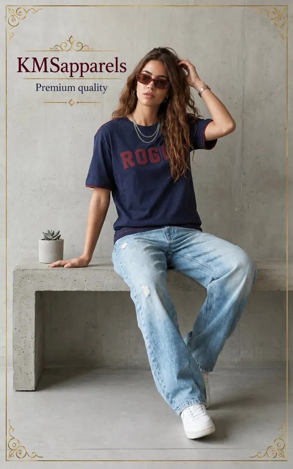 Navy_Blue_Cotton_Rogue_Graphic_Print_Oversized_T-Shirt_for_Women