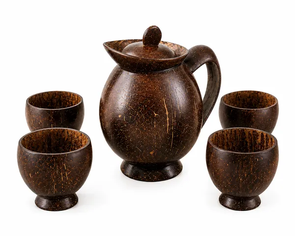 Natural_Handcrafted_Coconut_Shell_600_Ml_Kettle_Set_With_4_Cups