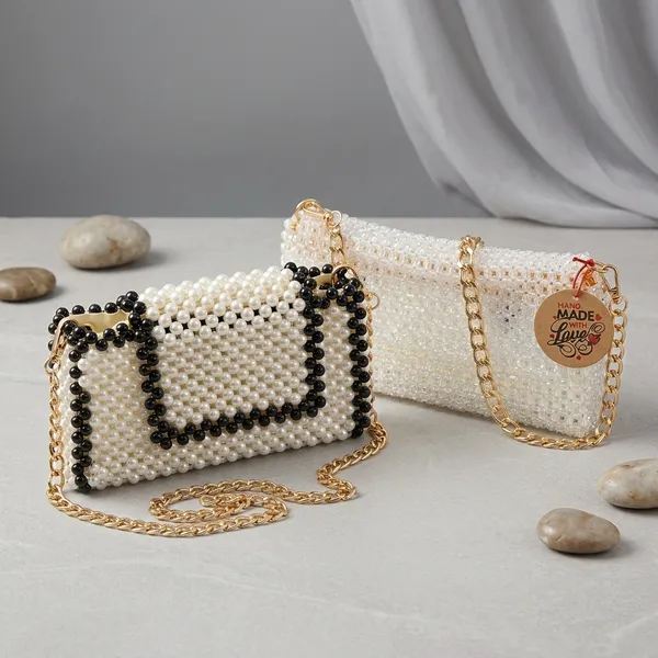 White_And_Black_Pearl_Beaded_Clutch_Duo_For_Women_Pack_Of_2