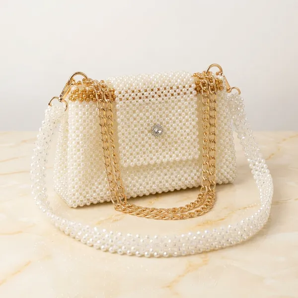 White_Pearl_Beaded_Shoulder_Bag_Clutch_For_Women