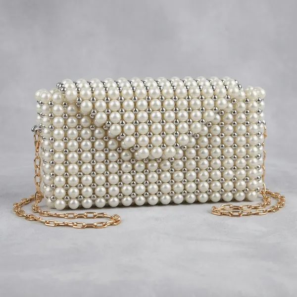 White_Pearl_Beaded_Box_Clutch_For_Women