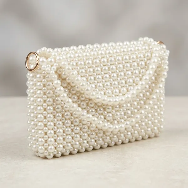White_Pearl_Beaded_Envelope_Clutch_For_Women