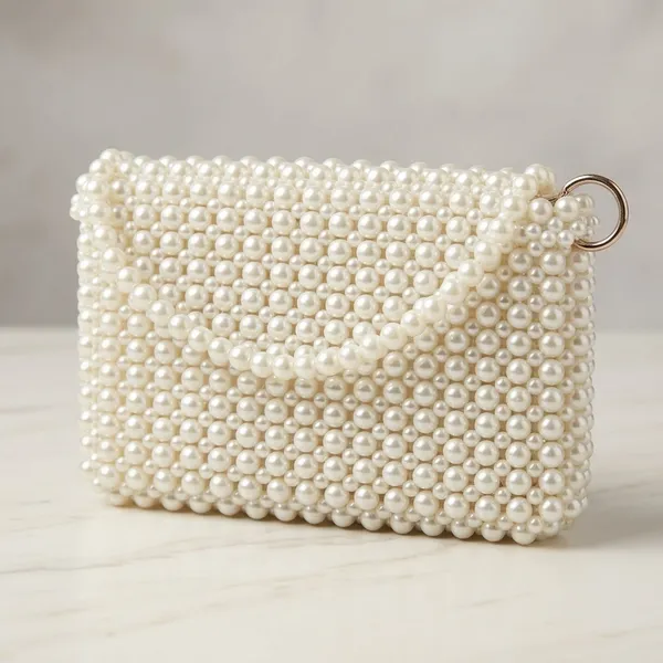 White_Pearl_Beaded_Envelope_Clutch_For_Women