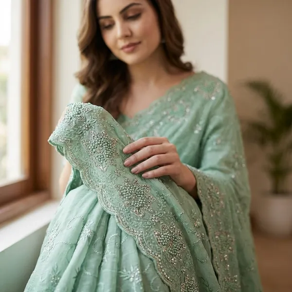 Pista_Green_Embroidered_Saree_With_Sequin_And_Bead_Work