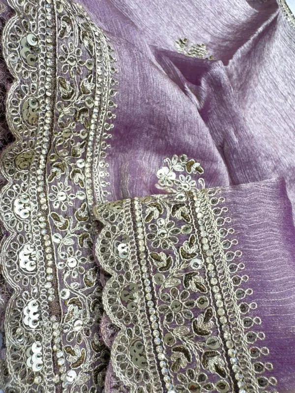 Purple_Embroidered_Silk_Saree_With_Gold_Sequin_Border