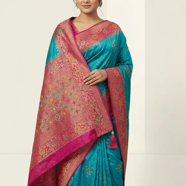 Banarasi_Silk_Saree_With_Zari_Work_-__Teal_blue