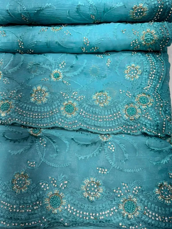 Teal_Blue_Embellished_Saree_With_Sequin_And_Bead_Work_-_Ethnic_Craft_Material